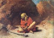 Leon Bonnat Arab Removing a Thorn from his Foot Sweden oil painting artist